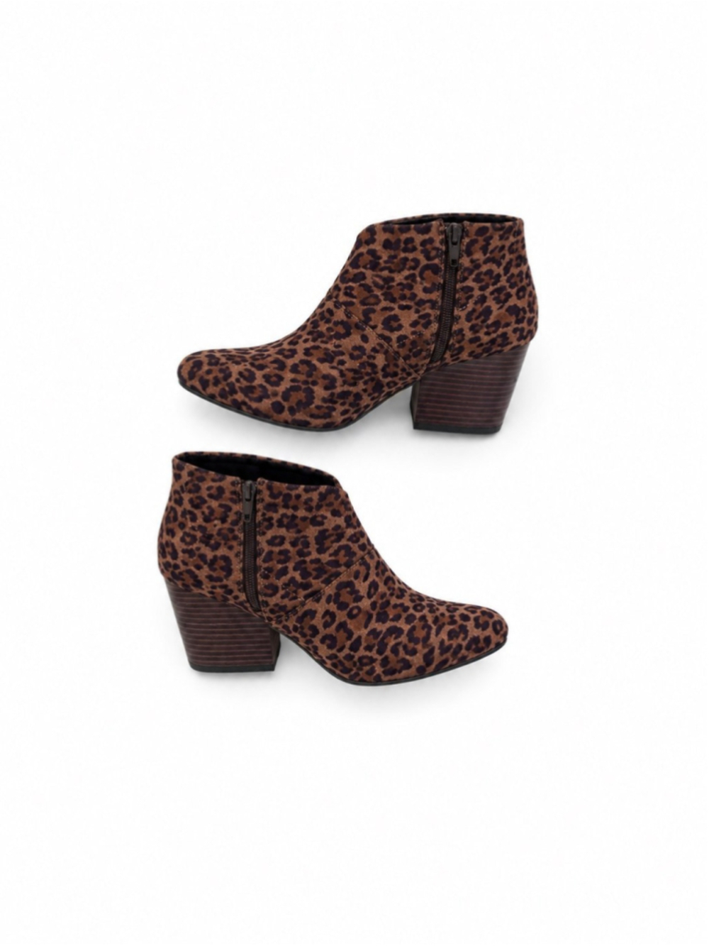 Bella Vita Kira II Leopard Suede leather Ankle heeled boots Booties biker punk